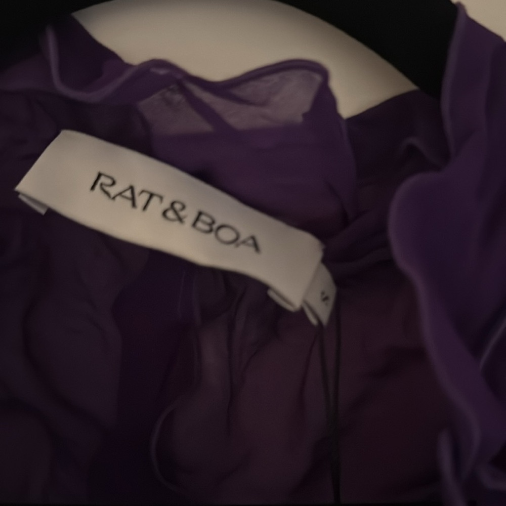 Rat & Boa Purple Aphrodite Ruffled Tie-Front Blouse - Picture 7 of 8